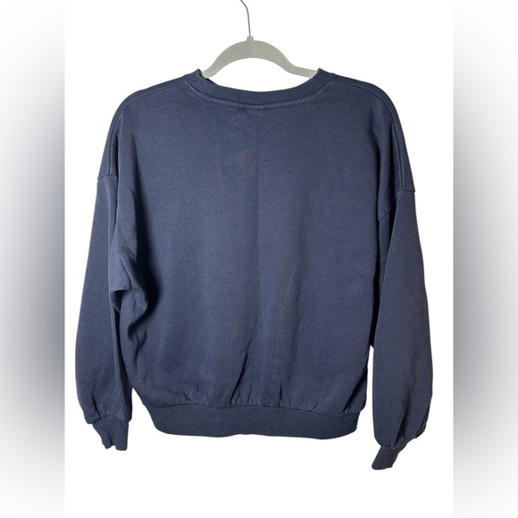 H&M Disney Mickey & Minnie Mouse Holiday Sweatshirt Navy Blue XS - Picture 5 of 8